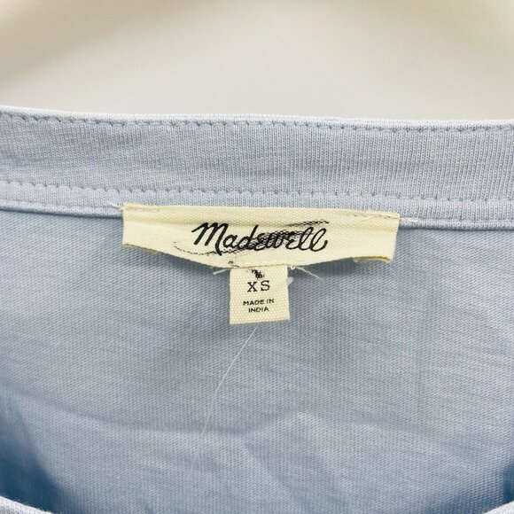 Madewell Womens Size XS Side-Cinch Puff-Sleeve Tee in Feather Blue NU869 1792 - Picture 5 of 7